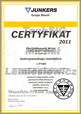 Certyfikat: Junkers 2011