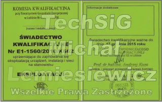 Certyfikat: Uprawnienia E (2)