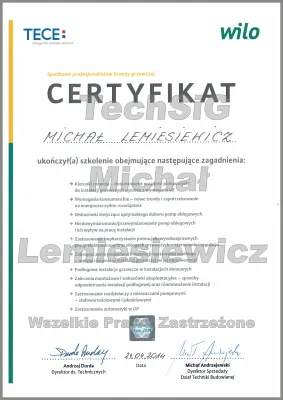 Certyfikat: Instalacje (12)